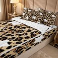 thumbnail image 1 of Erosebridal Star Leopard Print Zipper Queen Comforter Set with Fitted Sheet and 2 Pillowcases for Men Women, Neutral Brown Wildlife Cat Zipper Bedding Set, Reversible, 4-Piece, 1 of 7