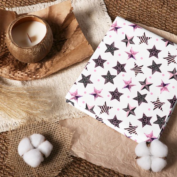 Erosebridal Star Print Sketch 100% Cotton Fabric by the Yard 2 Yards, Pattern Spark Sewing Fabric