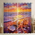 thumbnail image 1 of Erosebridal Starfish SeashellCurtains for Living Room,Ocean Beach 30%-50% Blackout Curtains Set of 2 (38x45),Sea Animal Curtains and Drapes (38x45),Unicorn Room Decorative, 1 of 6