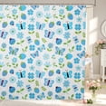thumbnail image 1 of Erosebridal Strawberry Flowers Shower Curtain 72Wx72L,Cartoon Ladybug Bathroom Curtain,White Blue, 1 of 5