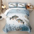 thumbnail image 1 of Erosebridal Striped Fish Bed Spread Queen,Bass Coral Underwater Queen Coverlet Set For Boys,3pcs, 1 of 7