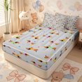 thumbnail image 1 of Erosebridal Striped Sweater Dachshund Zipper Twin Comforter Sets with Fitted Sheet and 2 Pillowcases,Pastel Polka Dot Secondary Motif Zipper Bedding Set,Light Gray White,4-Piece,Reversible, 1 of 6