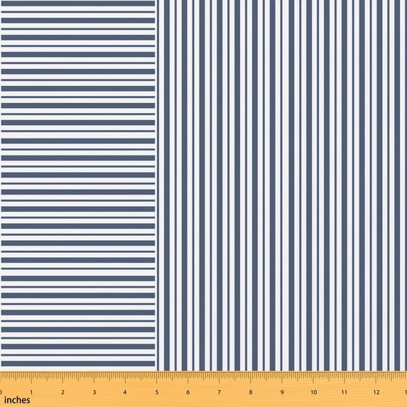 Erosebridal Stripes Fabric by the Yard 1 Yard Split Home Decor Fabric by the Yard, Light Gray