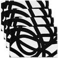 thumbnail image 1 of Erosebridal Stripes Lines Place Mats Set of 4 for in Door Dinning 12"x18",Black White Table Place Mats for in Door Dining,Geometric Room Decorative, 1 of 4