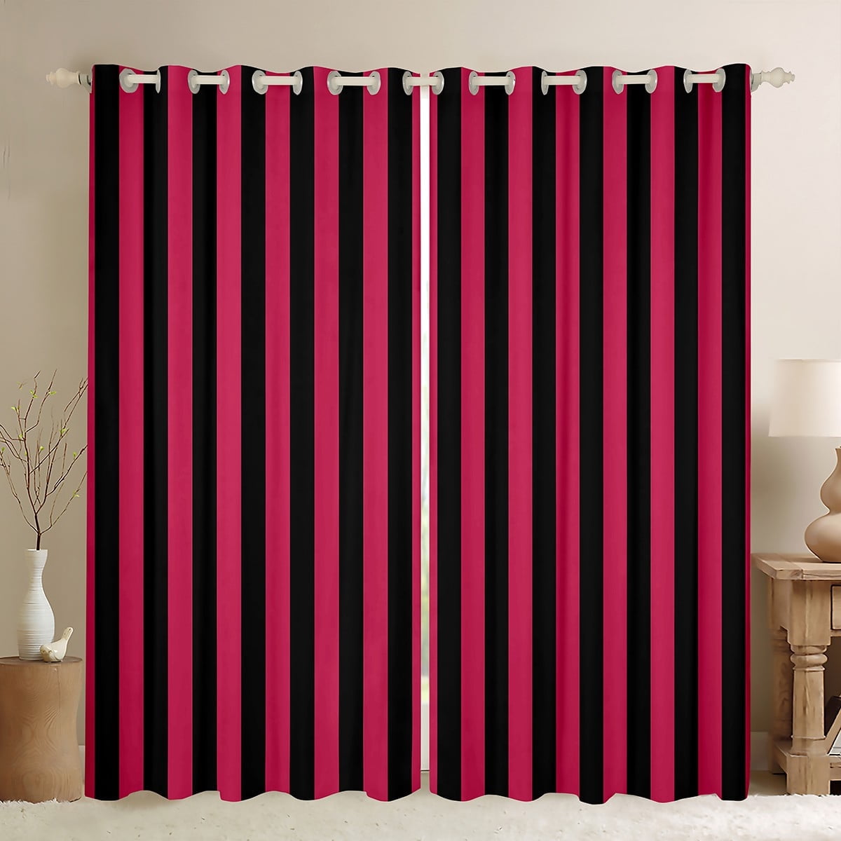 Erosebridal Stripes Ombre Curtains and Drapes (38x54), Abstract 30%-50% Blackout Curtains for Bedroom, Modern Geometric Curtains for Living Room, Window Drapes Room Decorative