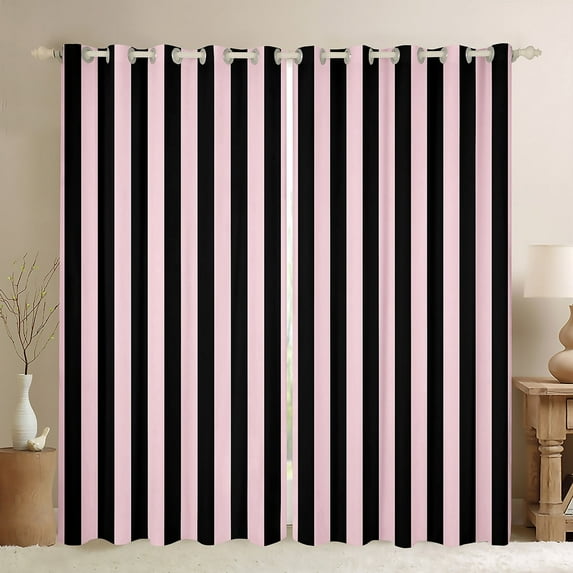 Erosebridal Stripes Ombre Curtains for Living Room, Abstract 30%-50% Blackout Curtains Set of 2 (38x45), Modern Geometric Curtains and Drapes (38x45), Window Drapes Room Decorative
