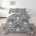 thumbnail image 1 of Erosebridal Sugar Skull Bedding Twin Comforter Set,Gothic Theme Down Comforter,Bohemian Damask Bedding Sets Twin with Comforter,Breathable Teen Bedroom Decor,Reversible,2-Piece, 1 of 8