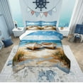 thumbnail image 1 of Erosebridal Summer Beach Comforter Sets, Oil Painting Boat Comforters & Duvets, Nautical Theme Bedroom Decor, Reversible 2-Piece, 1 of 8
