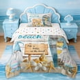 thumbnail image 1 of Erosebridal Summer Beach Twin Comforter Sets,Cartoon Gnome Cute Seashell Starfish Bedding Set For Kids Girls,Reversible,2 Pieces, 1 of 7