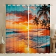 thumbnail image 1 of Erosebridal Summer Holiday Curtains Pack of 2 (42Wx63L),Palm Tree 30%-50% Black Out Curtains,Ocean Bedroom Decor, 1 of 5