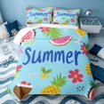 thumbnail image 1 of Erosebridal Summer Holiday Twin Quilt Set, Tropical Fruit Twin Coverlet Set, Navy Reversible 2 Pieces, 1 Bedspread and 1 Pillowcase, 1 of 6