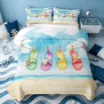 thumbnail image 1 of Erosebridal Summer Slippers Twin Quilt Set, Sea Beach Twin Coverlet Set, Polka Dots Reversible 2pcs, 1 Bedspread and 1 Pillowcase, 1 of 6