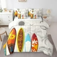 thumbnail image 1 of Erosebridal Summer Surfing Surfboard Bedding Sets Full Size, Tropical Beach Theme Comforter Sets with Sheets, Reversible 7-Piece, 1 of 5