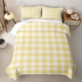 thumbnail image 1 of Erosebridal Sunny Check Quilt King,Yellow Plaid King Coverlet Set For Boys,3 Pieces, 1 of 7