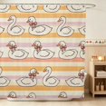 thumbnail image 1 of Erosebridal Swan Shower Curtain 72Wx84L for Girls, Pastel Stripes Waterproof Bathroom Shower Curtain, 1 of 5