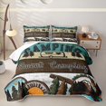 thumbnail image 1 of Erosebridal Sweet Camping Print Quilt Full, Cartoon Camper Set Full Bedspread Sets, 3 Pieces 1 Coverlet and 2 Pillowcases, 1 of 7