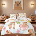 thumbnail image 1 of Erosebridal Swimming Capybara Kid Duvet Cover Set, Summer Ocean Seashell Bedding Full, 3-Piece, No Comforter, 1 of 5