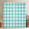 thumbnail image 1 of Erosebridal Teal Buffalo Curtains Pack of 2 (42Wx63L),Abstract Artwork Black Out Curtains,Geometric Plaid Curtains for Living Room,Grid Room Decorative, 1 of 6