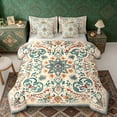thumbnail image 1 of Erosebridal Teal Orange Mandala Bedding Comforter Set, Bohemian Exotic Style King Bedding Sets, Gray Reversible 7pcs, 1 of 6