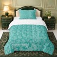 thumbnail image 1 of Erosebridal Teal Paisley Patchwork Twin Comforter Sets,Vintage Ethnic Motif Bedding Set,2-Piece,1 Comforter and 1 Pillowcase,Reversible, 1 of 7