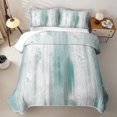 thumbnail image 1 of Erosebridal Teal Stripe Quilt King,Brush Graffiti Texture King Coverlet Set For Girls,3-Piece, 1 of 7