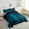 thumbnail image 1 of Erosebridal Teal and Black Comforter Set Twin Ombre Glitter Bedding Set for Teen Room Decor,Abstract Striped Comforter Lightweight 2Pcs, 1 of 6