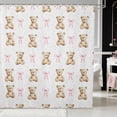 thumbnail image 1 of Erosebridal Teddy Bear Bow Pearl Shower Curtain 72Wx84L for Girls, Cute Stuffed Animal Girly Waterproof Bathroom Shower Curtain, 1 of 5