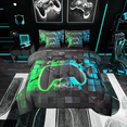 thumbnail image 1 of Erosebridal Teen Gamepads Bedding Sets King Size,Blue Green Bed in a Bag King size,Geometric Buffalo Bedding King Size,Breathable Gradient Bedroom Decorative,Reversible,7-Piece, 1 of 6