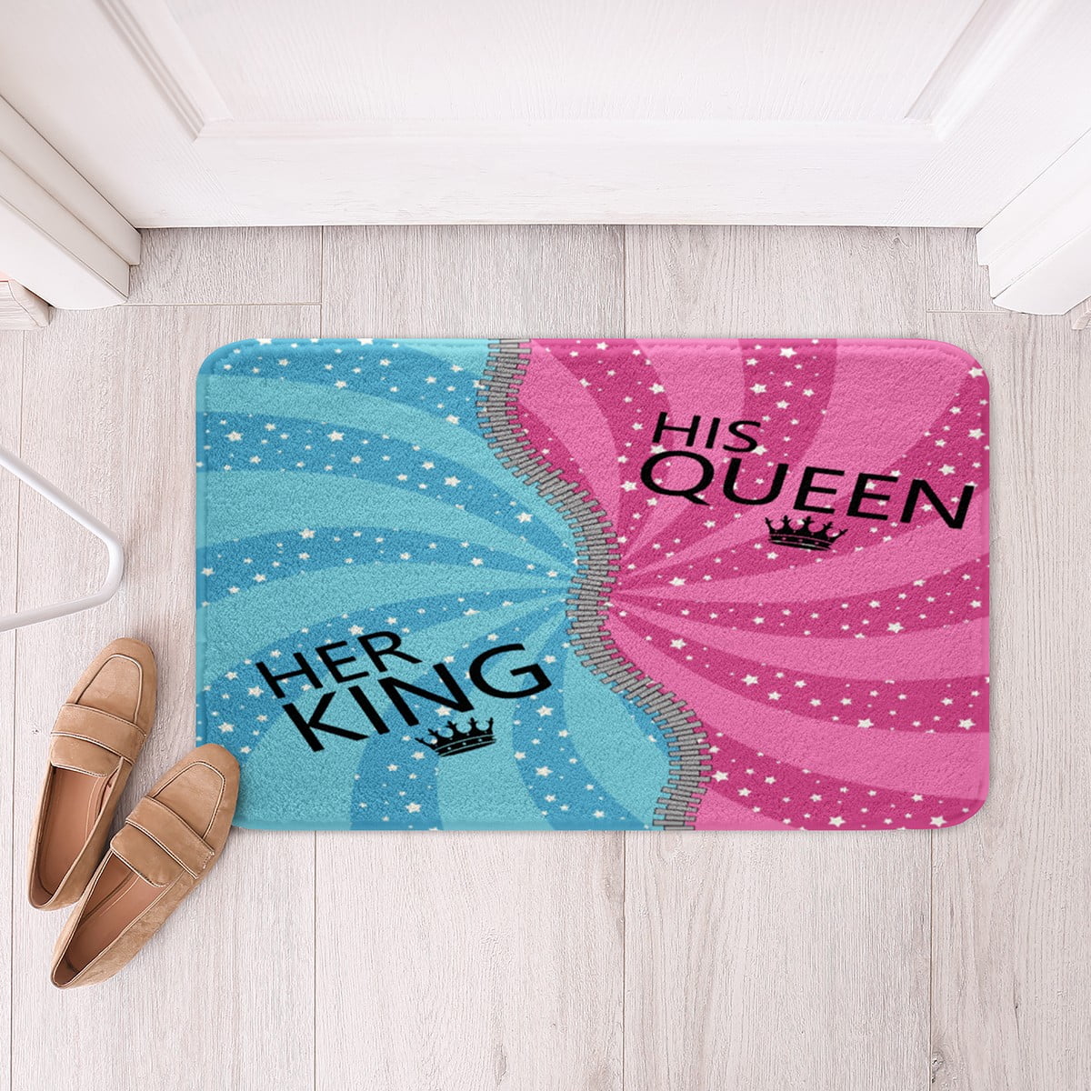 Erosebridal Teen Geometric Stripes Bathroom Rugs 20x32,Couple Lover ...