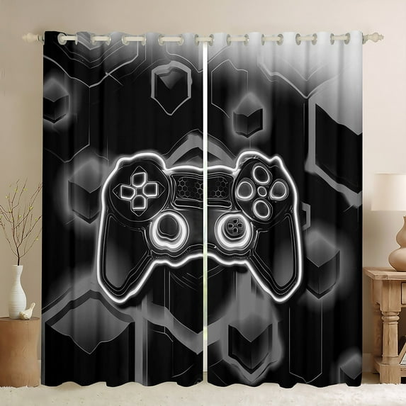 Erosebridal Teenager Gamepads Curtains for Living Room,Video Game Curtains and Drapes (52Wx84L),Geometric Theme Curtains Pack of 2 (52Wx84L),Gamer Bedroom Decorative