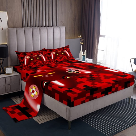 Erosebridal Teenager Gaming Sheet Set Twin,Video Game Bedding Sets Twin Size,Gamer Room Decorative,3pcs