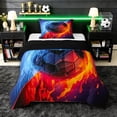 thumbnail image 1 of Erosebridal Teens Abstract Flame Soccer Twin Comforter Sets 3-Piece,Sport Football Gamer Bedding Set for Kids Boys Girls,Black Reversible,Super Cozy Room Decor, 1 of 6