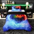 thumbnail image 1 of Erosebridal Teens Abstract Flame Soccer Twin Comforter Sets 3-Piece,Sport Football Hexagon Bedding Set for Kids Boys Girls,Black Reversible,Lightweight Room Decor, 1 of 6