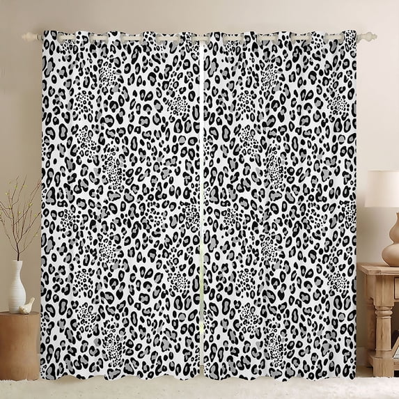 Erosebridal Teens Abstract Leopard Print Blackout Curtains Set of 2 (52x84 Each),Old Fashion Cheetah Print Window Curtains For Boys