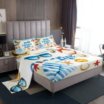 Erosebridal Teen Ocean Life Sheet Set Twin,Hawaiian Beach Bedding Sets Twin Size,Sea Room Decorative,Breathable,3pcs