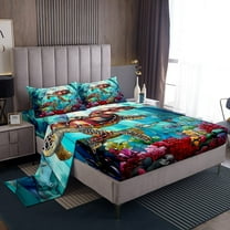 Erosebridal Teens Ball Sport Sheet Set Full, Retro Rugby Bedding Sets Full Size, American Football Decor 4pcs