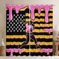 thumbnail image 1 of Erosebridal Teens Baseball Gamer Ice Cream Drip Black Out Curtains,USA Flag Waffle Curtains Pack of 2 (42x63 Each) for Kids Boys Girls,Super Cozy Room Decor, 1 of 6
