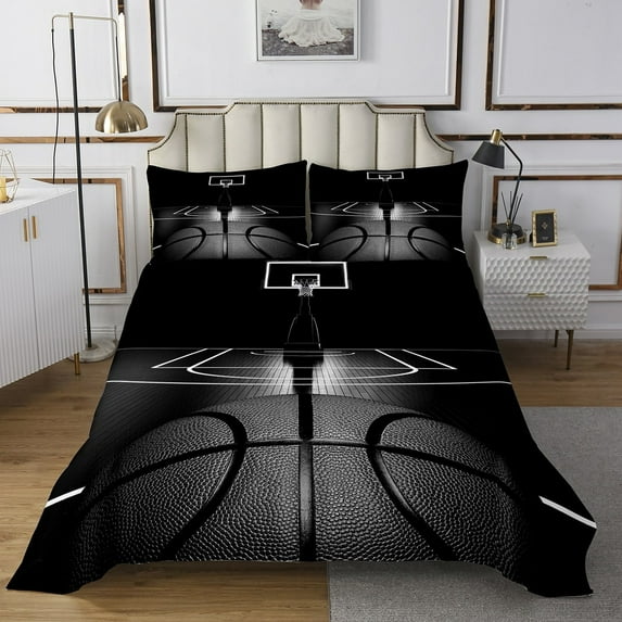 Erosebridal Teens Basketball Quilt Sets for Twin Size Bed, Sports Bedding Set, Room Decorative, Breathable 2-Piece