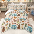 thumbnail image 1 of Erosebridal Teens Cartoon Floral RV Car Full Size Comforter Sets 3 Pieces,Girls Boys Happy Camping Butterflies Guitar Bedding Sets,Breathable Home Decor, 1 of 6