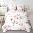 thumbnail image 1 of Erosebridal Teens Cherry Blossom Bedding Sets Twin Size,Chic Flower Comforter Sets with Sheets,Japanese Style Decor,Reversible,Breathable,7-Piece, 1 of 5