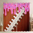thumbnail image 1 of Erosebridal Teens Colorful Sprinkles Sport Football Blackout Curtains Set of 2 (52x84 Each),Sport Theme Pink Ice Cream Drip Window Curtains for Kids,Ultra Soft Home Decor, 1 of 6