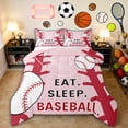 thumbnail image 1 of Erosebridal Teens Eat Sleep Baseball Full Size Comforter Sets 3 Pieces,Sport Gamer Bedding Sets for Kids Boys Girls,Pink Reversible,Ultra Soft Home Decor, 1 of 6