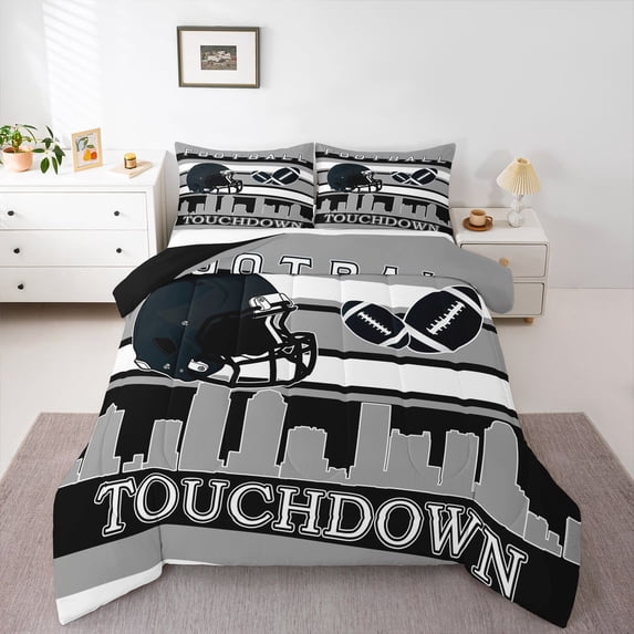 Erosebridal Teens Foxborouch Football Bedding Twin Comforter Set,Sport Theme Down Comforter,Rugby Decor,Reversible,Lightweight,2-Piece