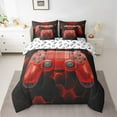 thumbnail image 1 of Erosebridal Teens Gamepad Bedding King Size, Video Gaming Bed in a Bag King size, Neon Honeycomb Decor, Reversible 7pcs, 1 of 6