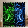 thumbnail image 1 of Erosebridal Teens Gamepads Curtains for Living Room,Green Blue 30%-50% Blackout Curtains Set of 2 (38Wx45L),Video Game Curtains and Drapes (38Wx45L),Geometric Room Decor, 1 of 6