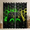 thumbnail image 1 of Erosebridal Teens Gaming Curtains and Drapes (38x45), Green Honeycomb 30%-50% Blackout Curtains for Bedroom, Geometric Curtains for Living Room, Window Curtains Bedroom Decoration, 1 of 6