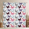 thumbnail image 1 of Erosebridal Teens Girls Colorful Butterflies Blackout Curtains Set of 2 (52x84 Each),Floral Love Heart Window Curtains, 1 of 6