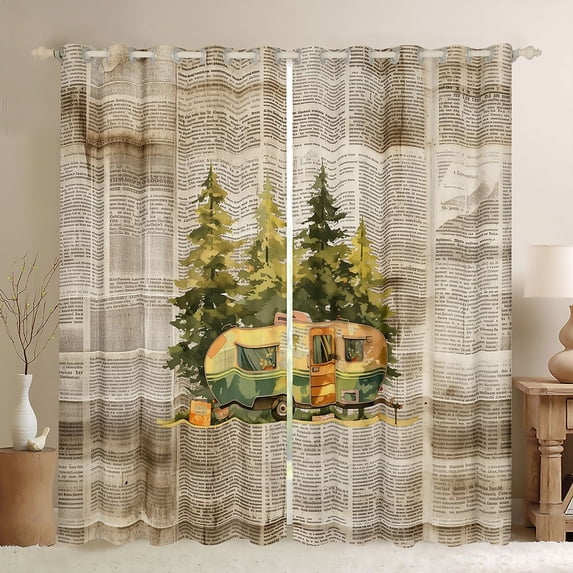 Erosebridal Teens Kawaii RV Car Black Out Curtains,Boys Girls Vintage Adventure Theme Curtains Pack of 2 (42x63 Each),Lightweight Room Decor