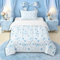thumbnail image 1 of Erosebridal Teens Love Heart Bow Knot Twin Comforter Sets 3-Piece,Girls Dreamy Stars Print Bedding Set,Luxury Bedroom Decor, 1 of 6