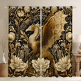 thumbnail image 1 of Erosebridal Teens Magical Dragon Black Out Curtains,Boys Girls Chic Floral Roses Curtains Pack of 2 (42x63 Each),Black Gold, 1 of 6